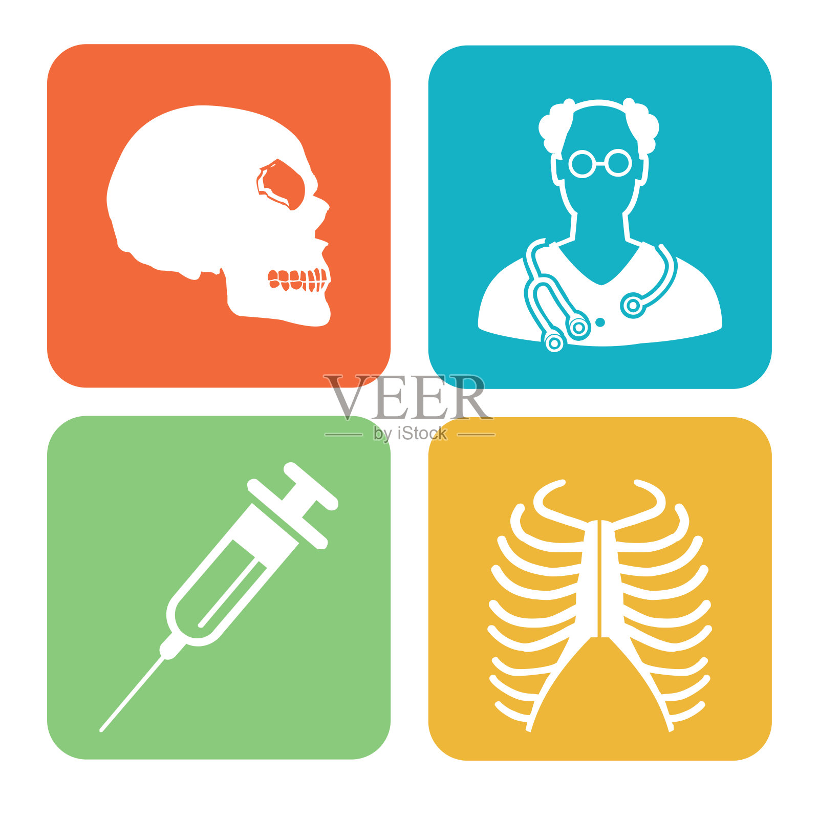 医疗和健康护理矢量图标集插画图片素材