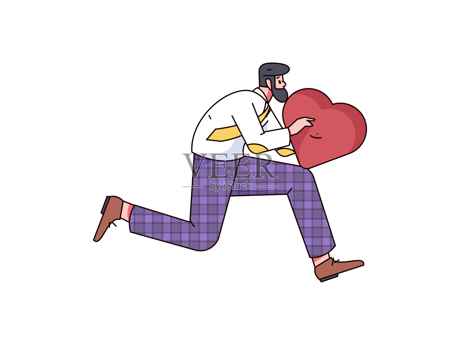 商业男性元素形状平面矢量插图插画图片素材