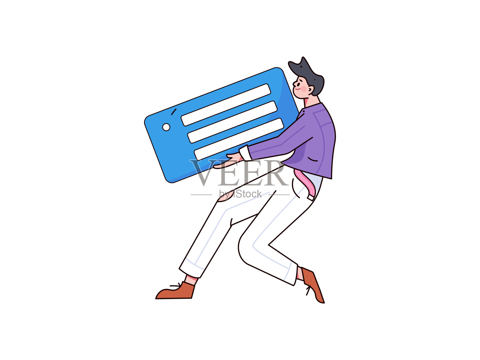 商业男性元素形状平面矢量插图插画图片素材