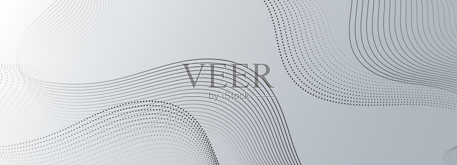 灰色和白色的抽象背景与流动的线条插画图片素材