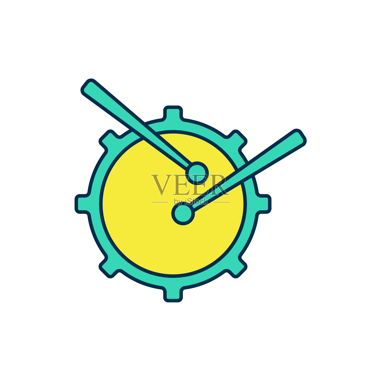 填充轮廓鼓与鼓棒图标隔离在白色背景。音乐符号。乐器符号。向量插画图片素材