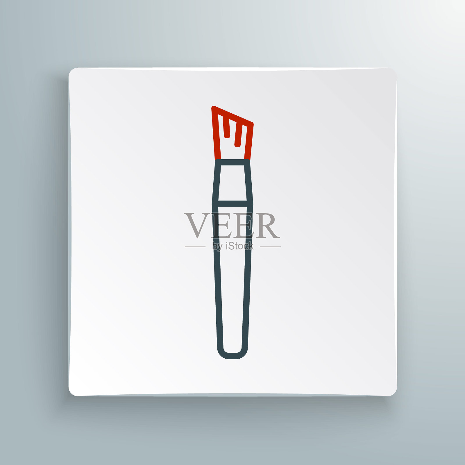 线漆刷图标孤立的白色背景。色彩缤纷的轮廓概念。向量插画图片素材