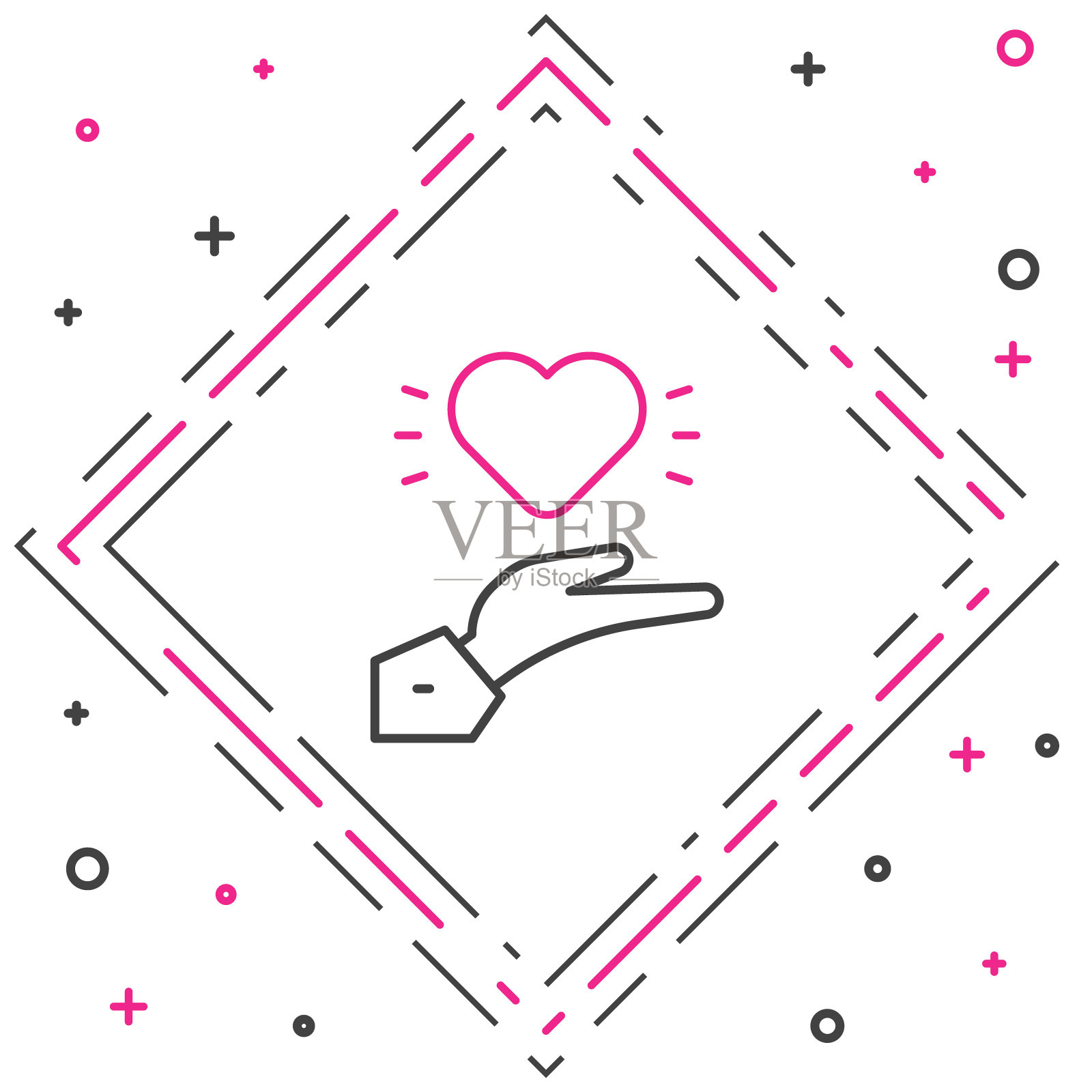 线愉快的关系图标孤立的白色背景。浪漫的关系或愉快的会面概念。色彩缤纷的轮廓概念。向量插画图片素材