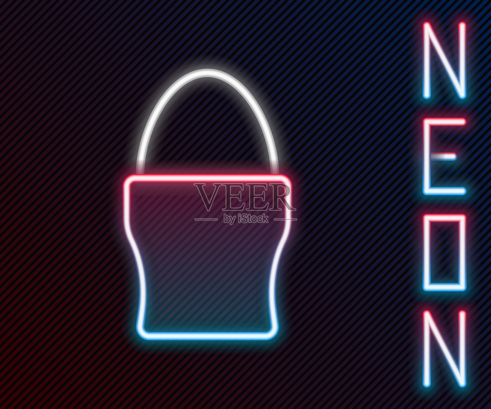 发光的霓虹灯线鸡鸡蛋上的立场图标孤立的黑色背景。色彩缤纷的轮廓概念。向量插画图片素材