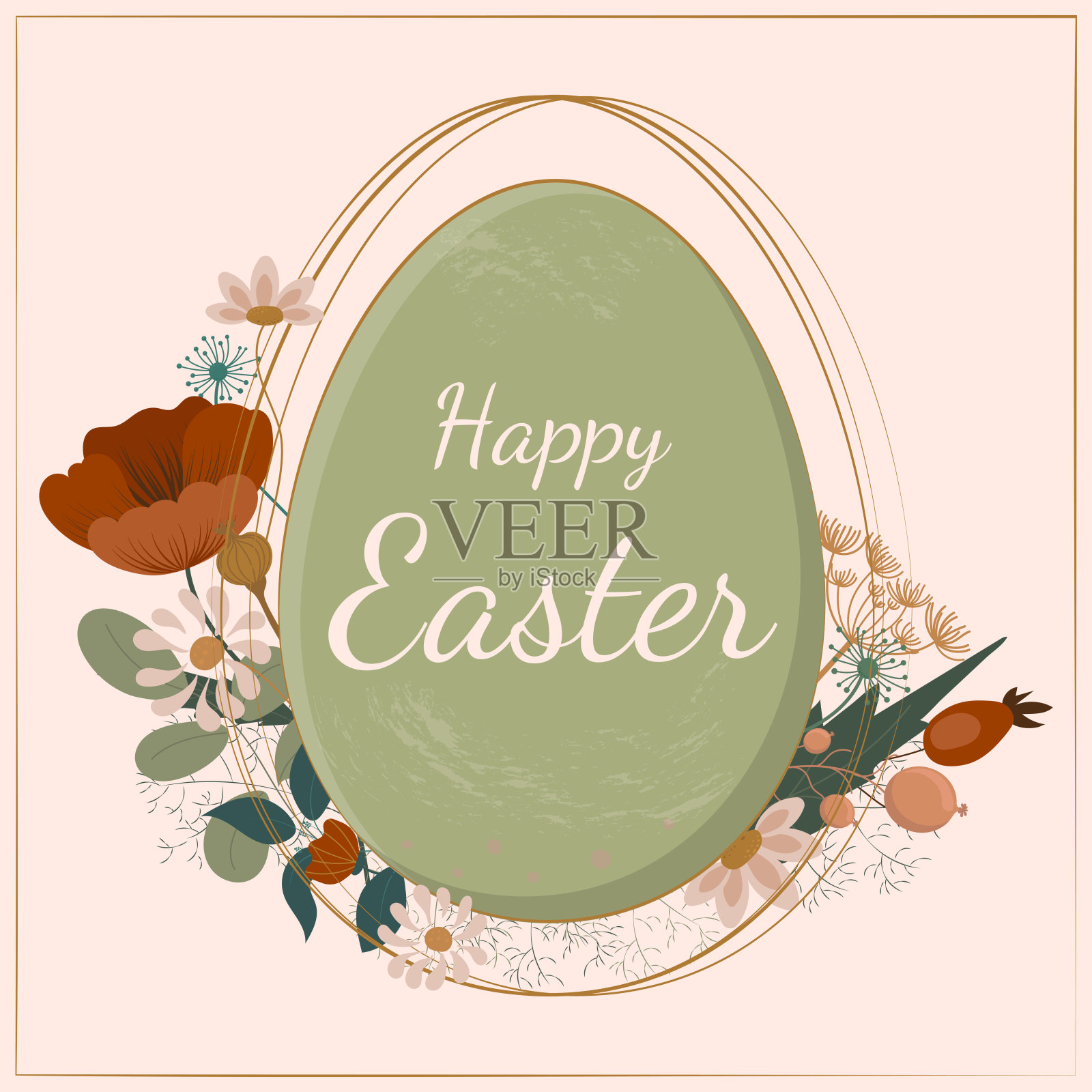 复活节贺卡快乐插画图片素材