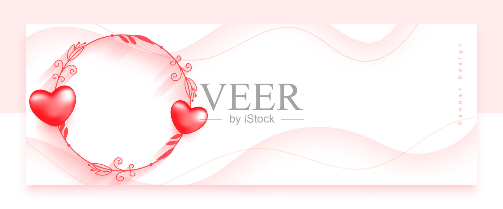 可爱的爱心框架浪漫的壁纸情人节前夕插画图片素材