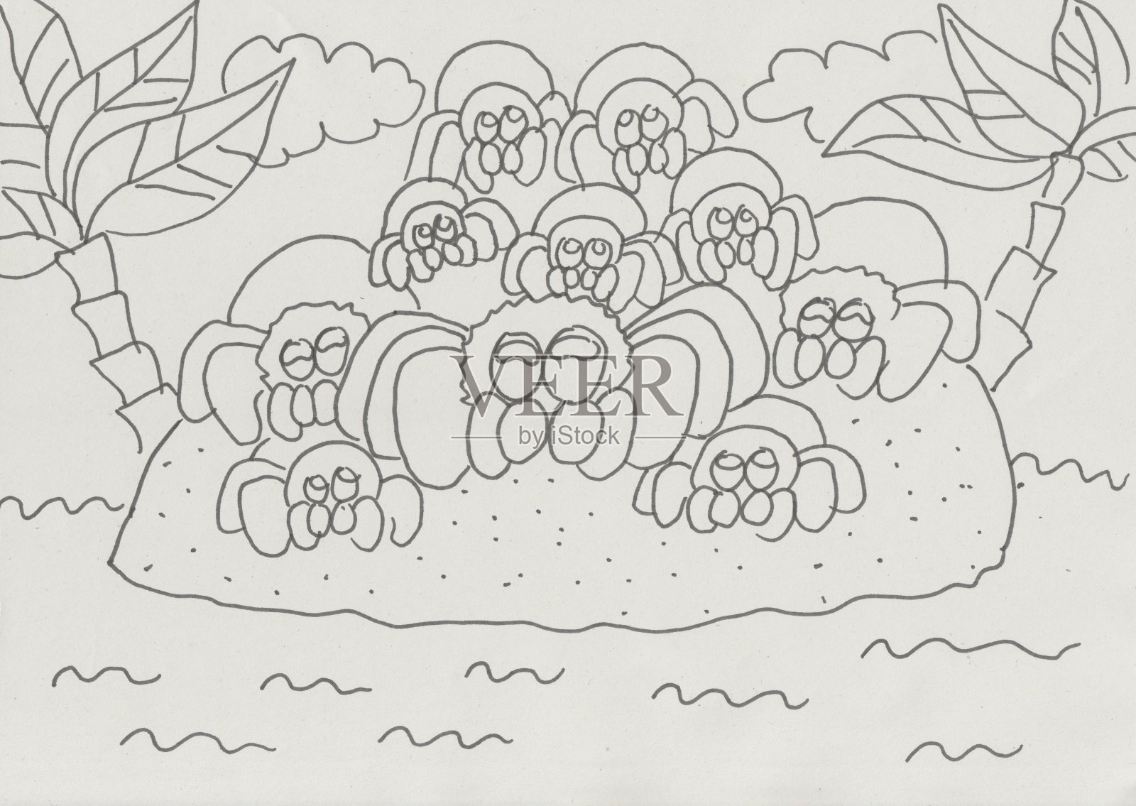 儿童填色书：蜘蛛插画图片素材