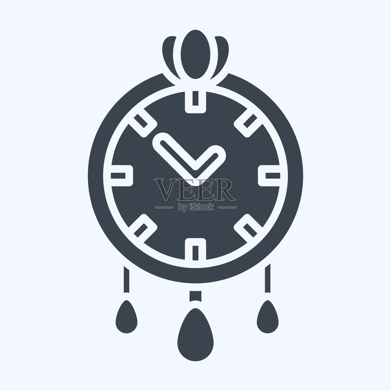 图标挂钟。与家装有关的符号。字形风格。简单的设计可编辑。简单的说明插画图片素材