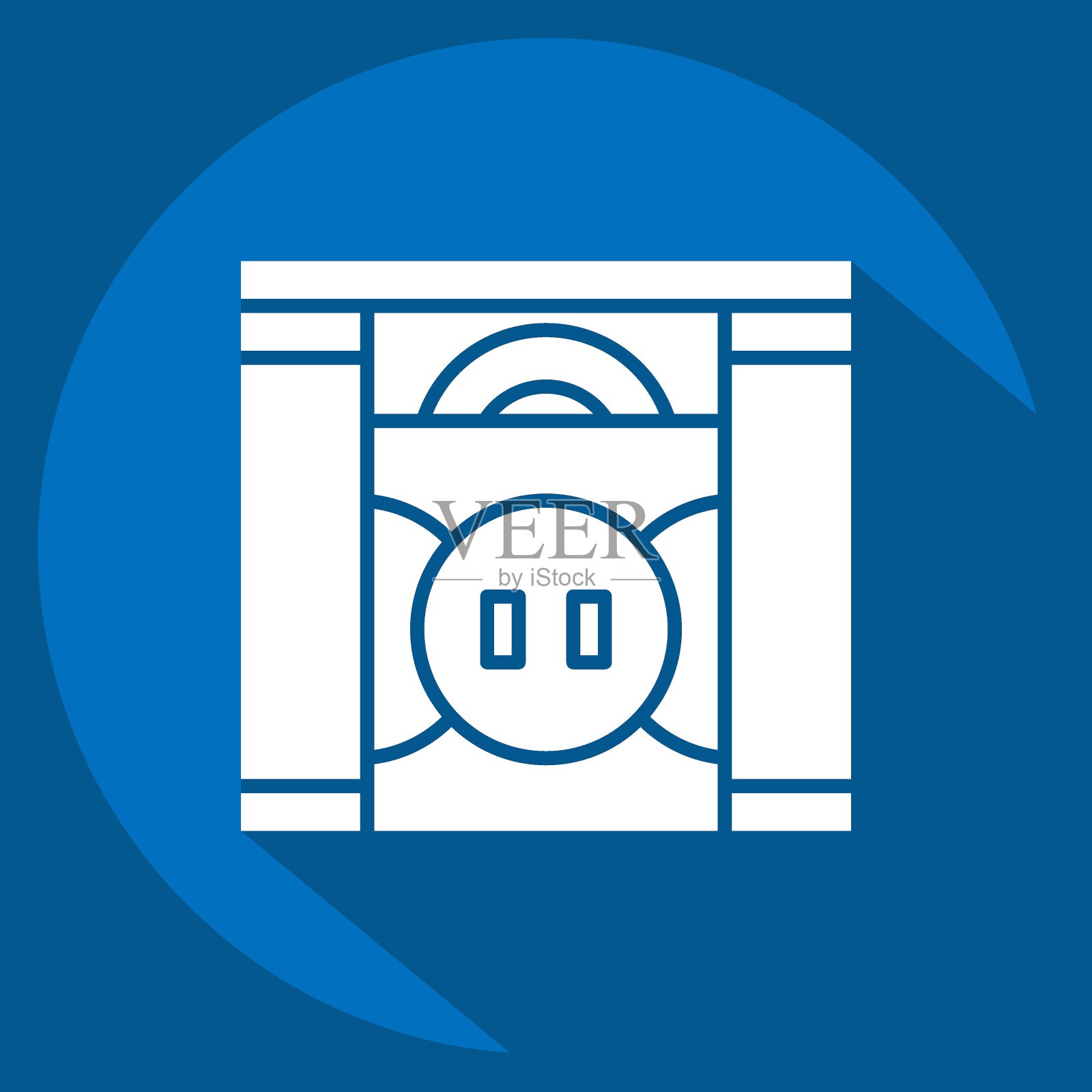 图标的门。与家装有关的符号。长影式。简单的设计可编辑。简单的说明插画图片素材