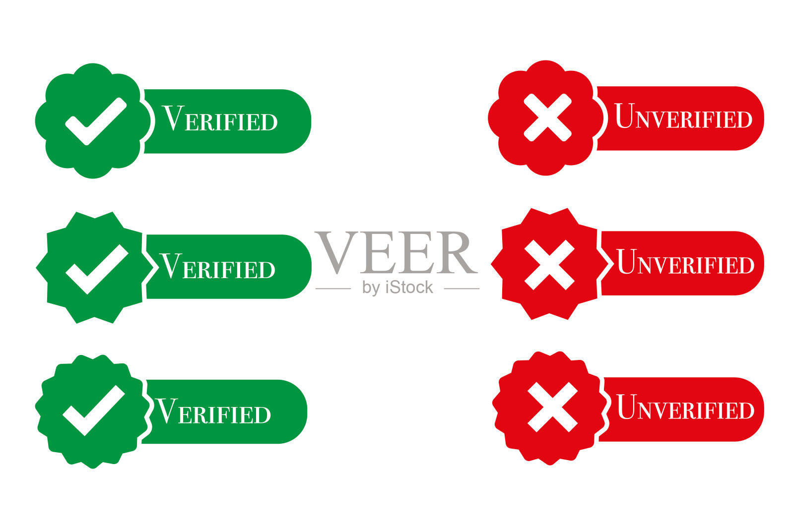 已验证和未验证图标插画图片素材