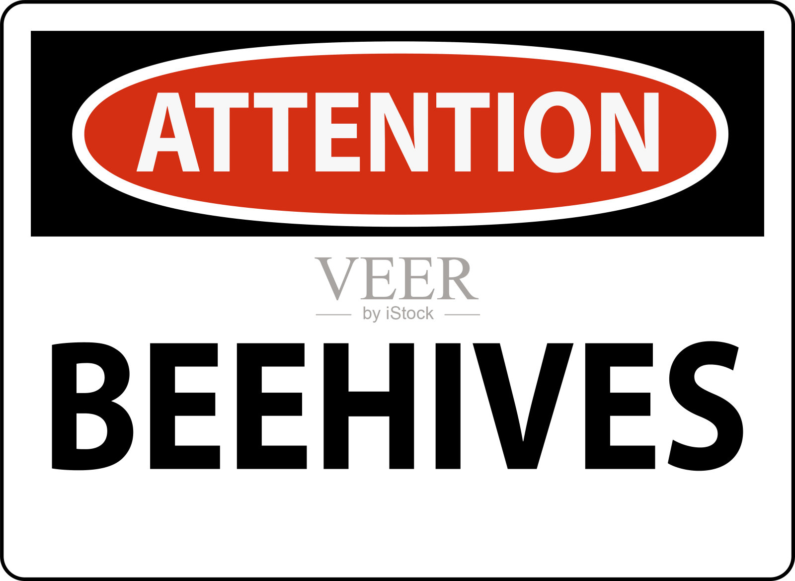 注意标志蜂箱插画图片素材