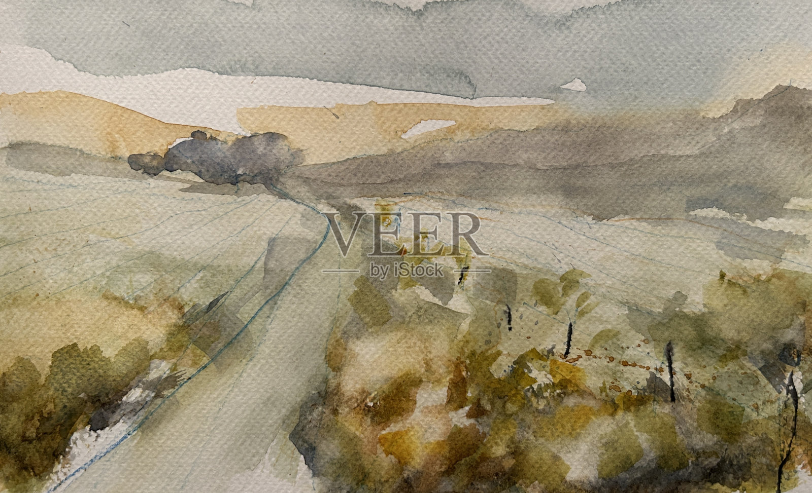 巴利克罗伊国家公园，爱尔兰乡村风光插画图片素材