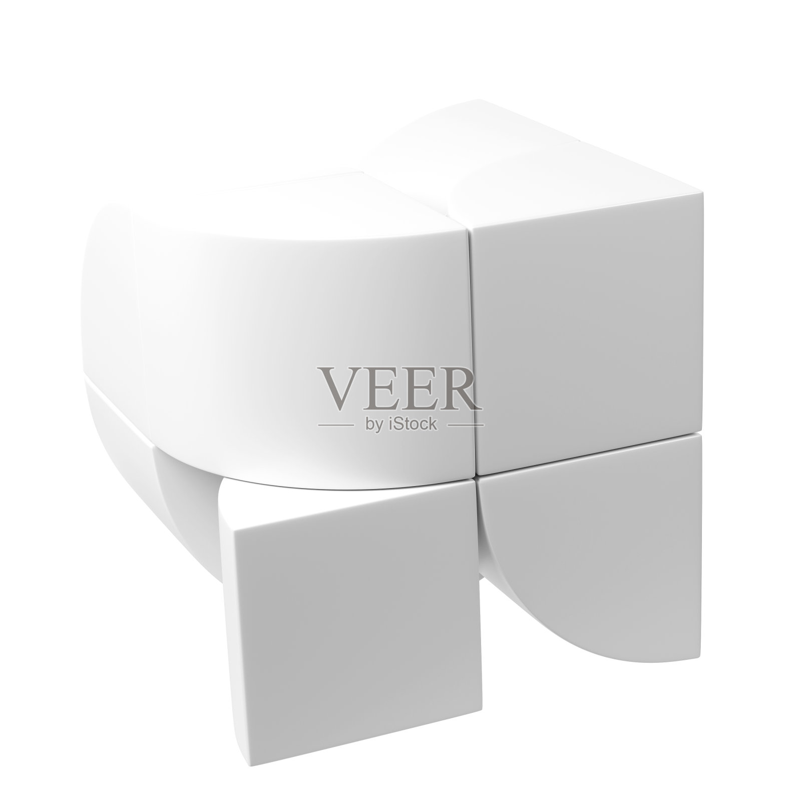 包豪斯风格的简单几何3D元素。白色设计的企业原始形态。抽象背景海报，横幅，印刷品照片摄影图片