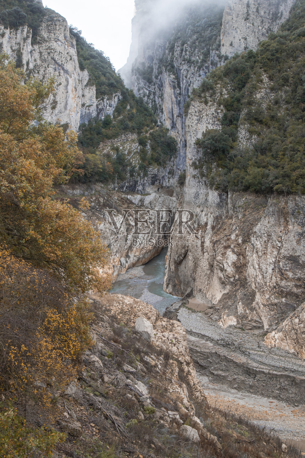 西班牙的Congost de Mont-rebei自然保护区的风景。照片摄影图片