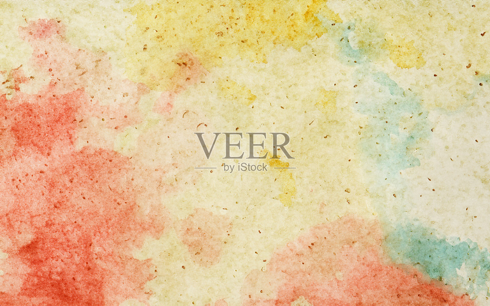 抽象表达:迷人的水彩垃圾和复古纹理插画图片素材