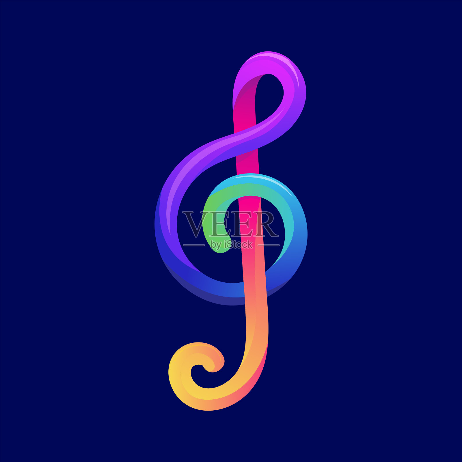 彩色音符符号插图设计矢量插画图片素材