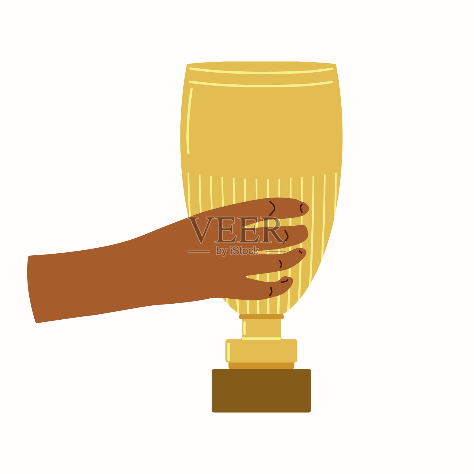 手持体育比赛的奖杯插画图片素材