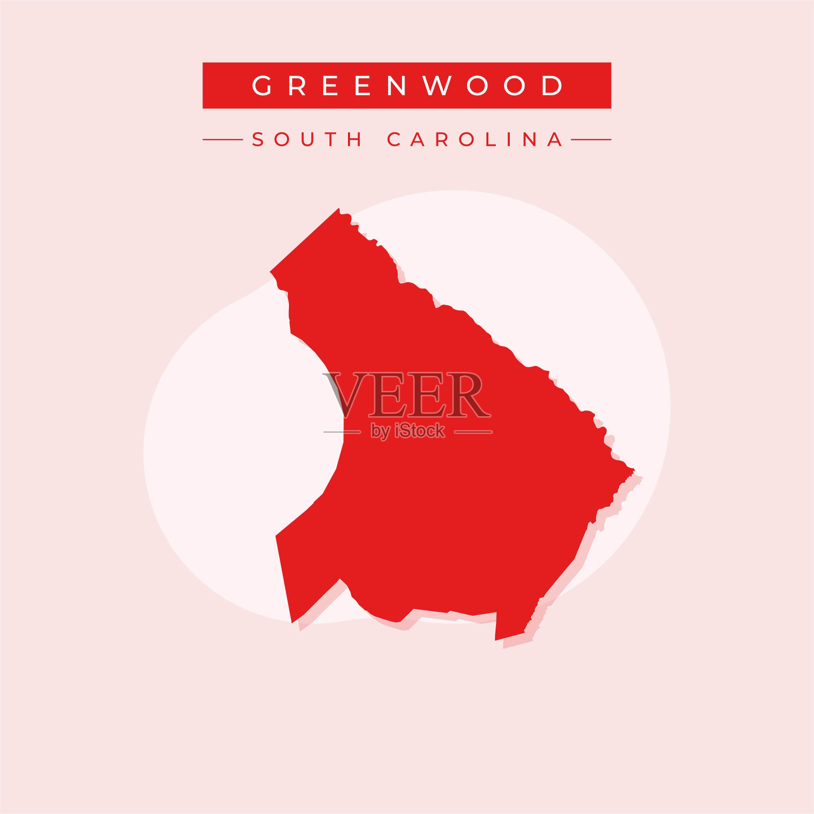 矢量插图矢量格林伍德地图南卡罗来纳州插画图片素材