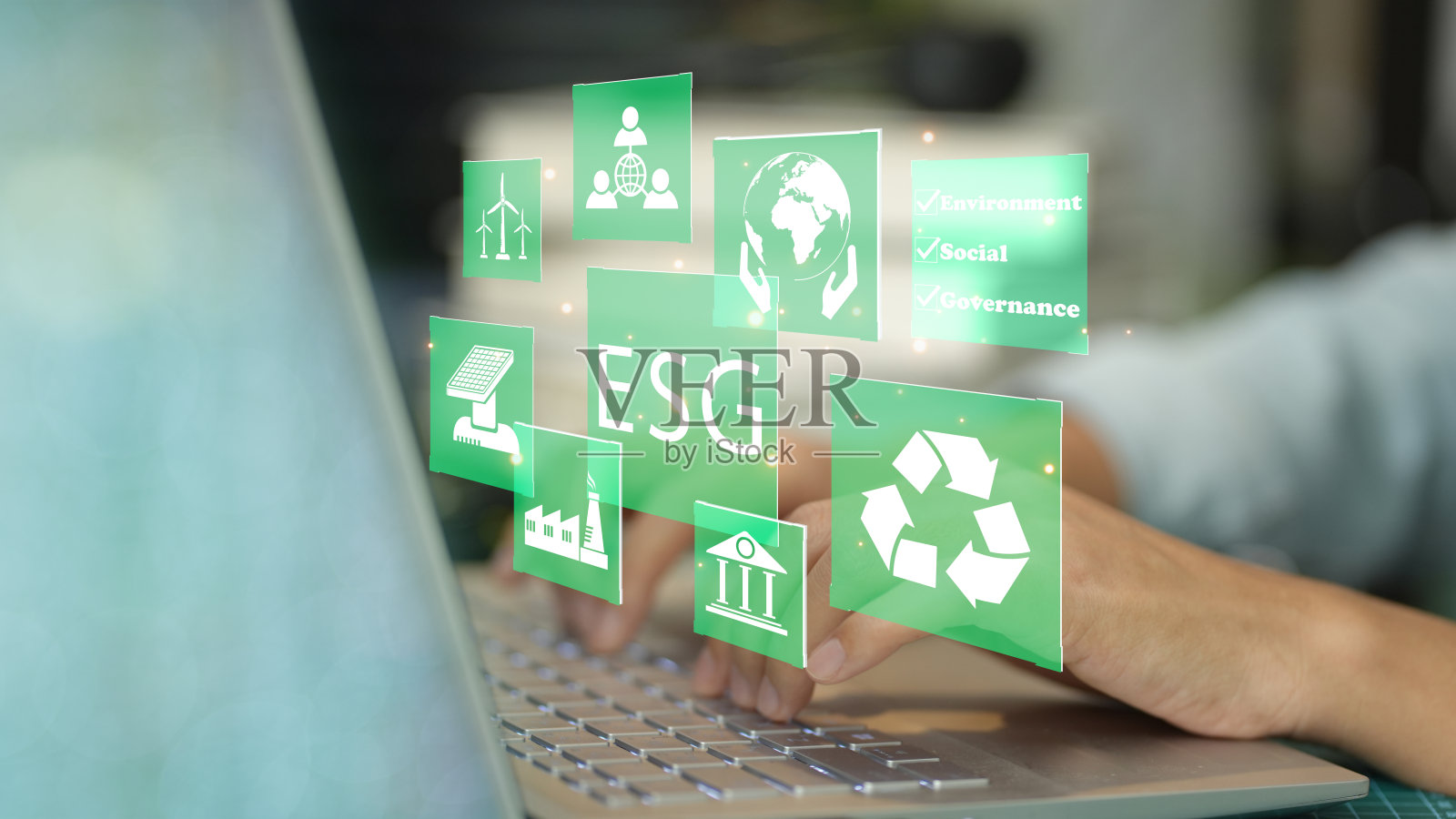 ESG环境社会治理投资经营理念。照片摄影图片