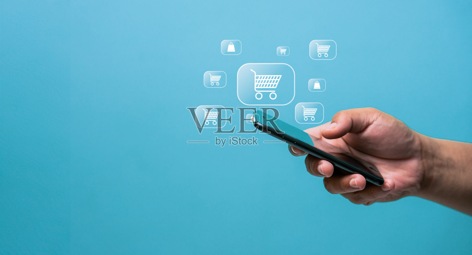 网上购物概念，商人使用智能手机和信用卡从网上商店购买产品，并在互联网上购物，电子商务商店，网上业务，方便，有竞争力照片摄影图片