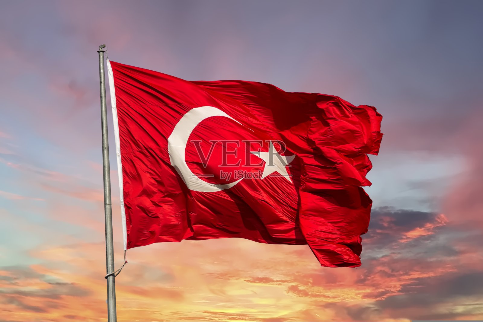 土耳其国旗隔离照片摄影图片