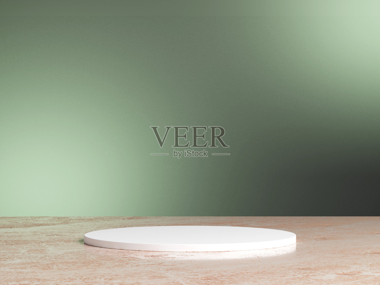 平台绿色背景的3d渲染照片摄影图片