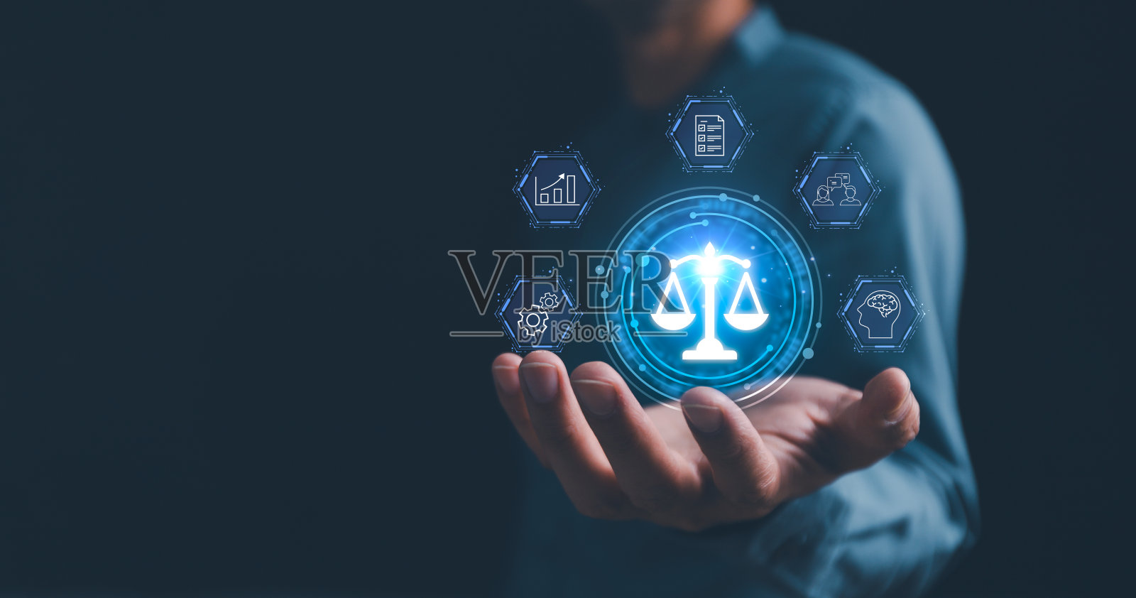 商业伦理与合规理念，人工智能伦理投资伦理，可持续发展。商业诚信道德。工作场所有效的合规和道德文化。照片摄影图片