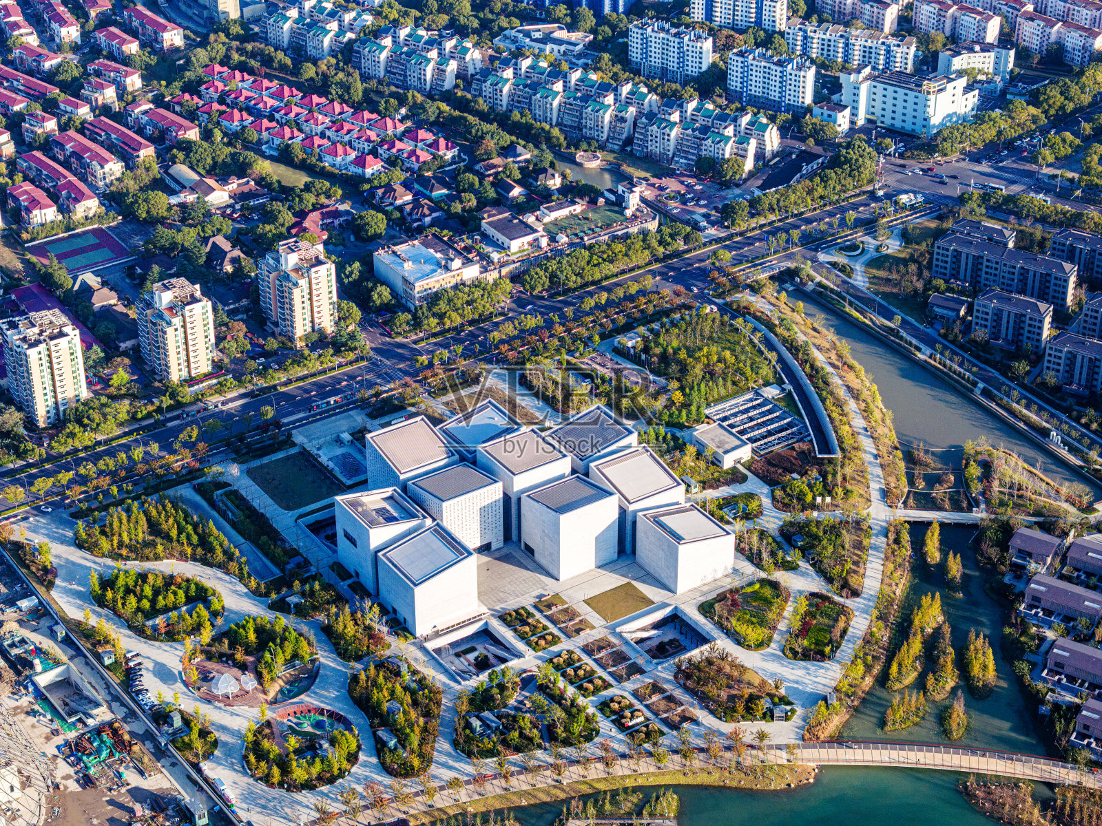 城市建筑群的航空摄影照片摄影图片