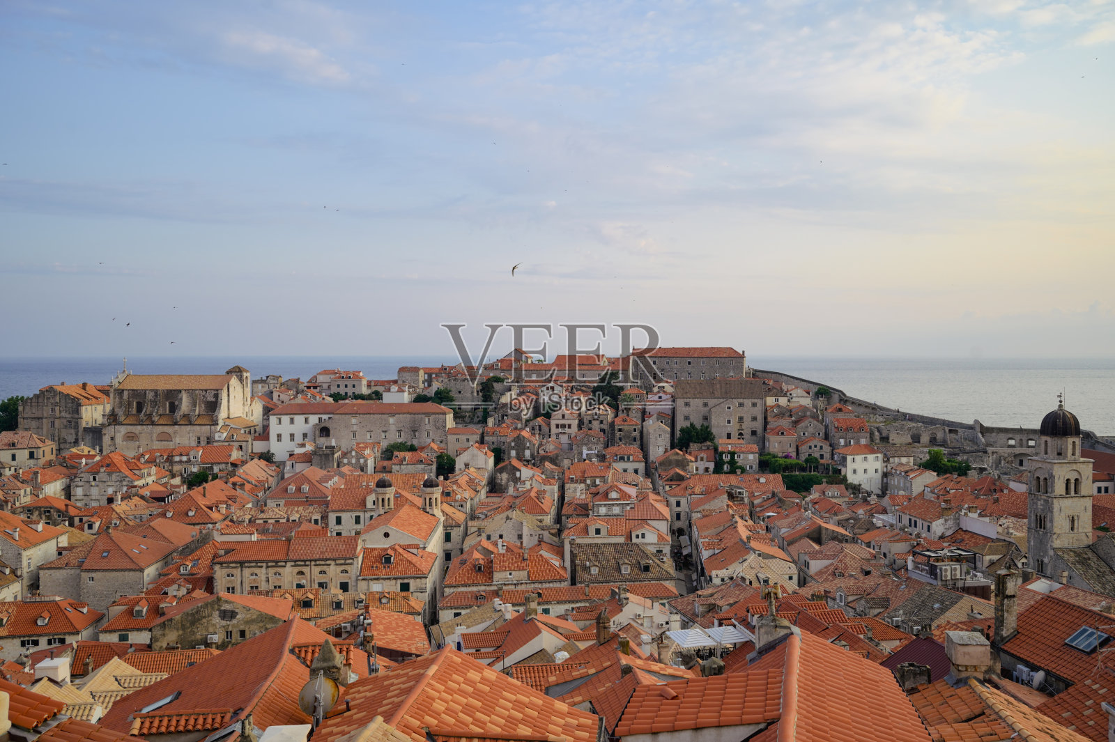 杜布罗夫尼克城市。照片摄影图片