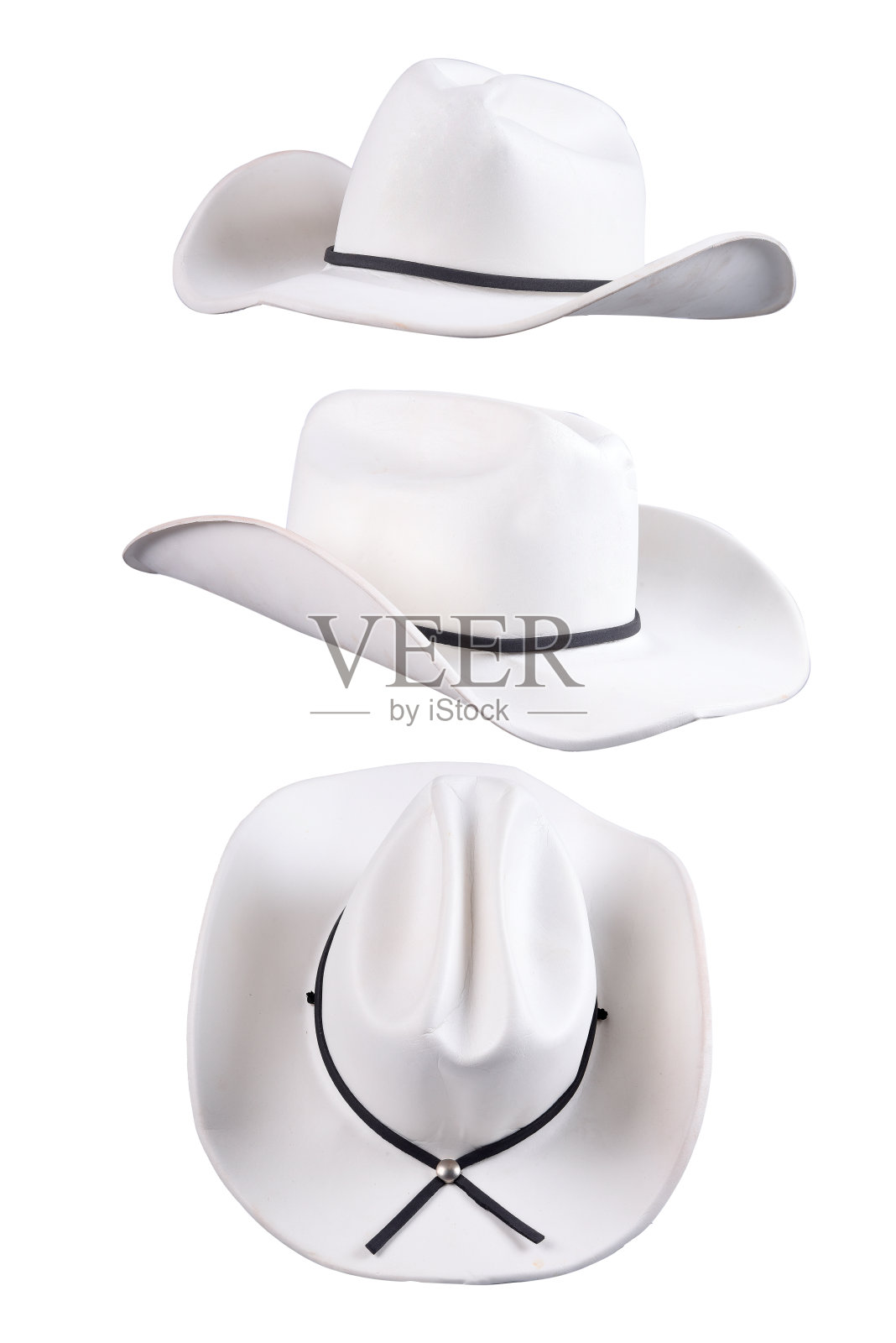 牛仔竞技骑手，狂野的西部，美国和乡村音乐的概念主题与牛仔帽孤立的白色背景与剪出剪辑路径照片摄影图片