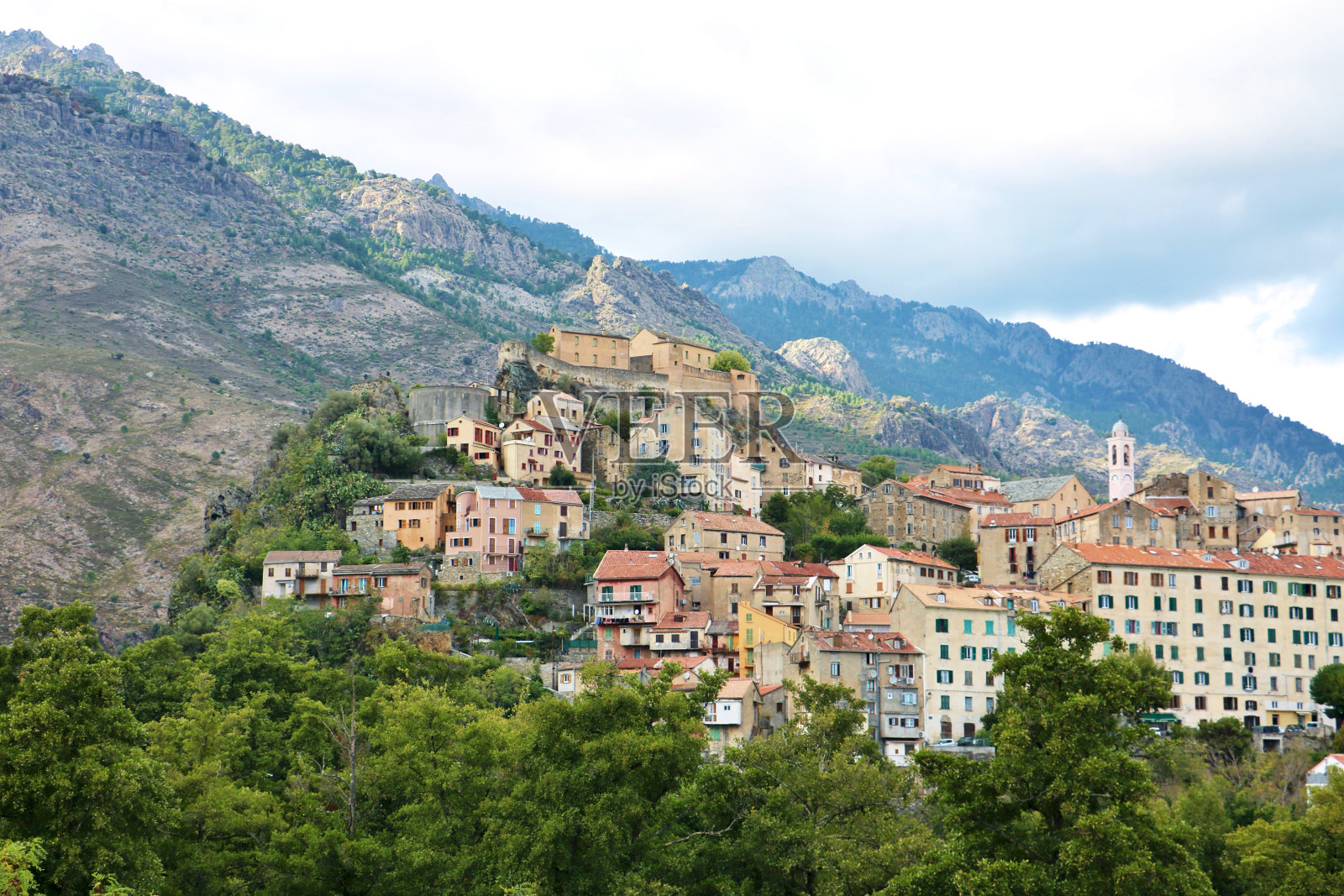 科西嘉岛科尔特的景色照片摄影图片