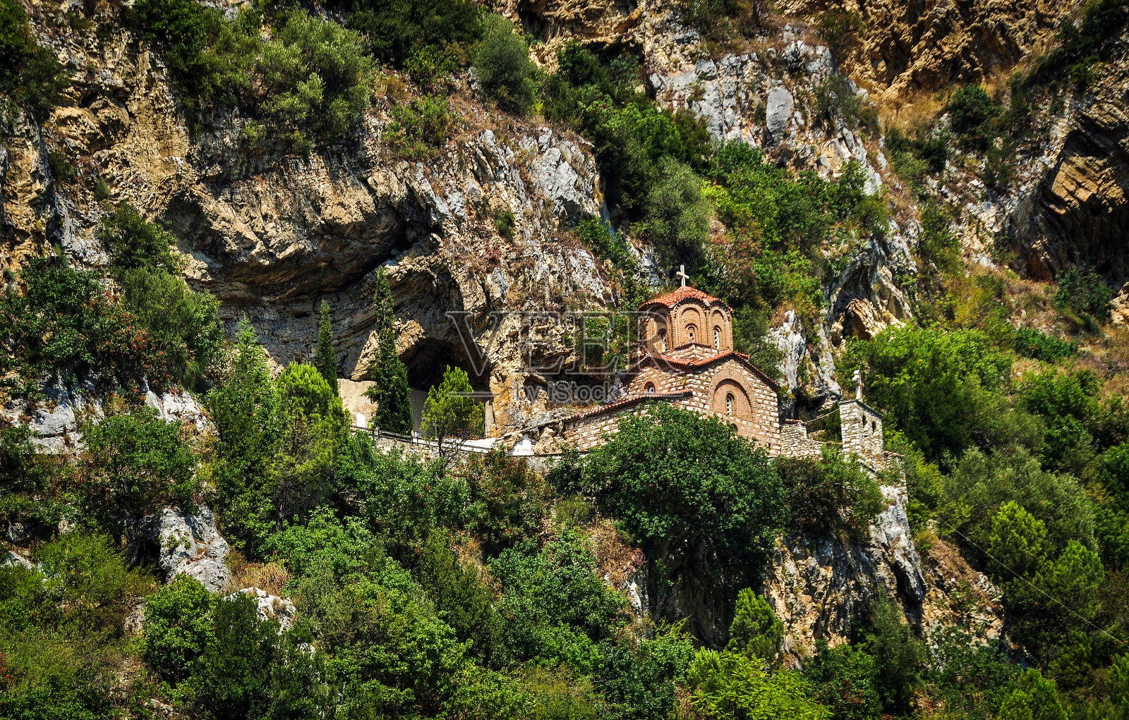 阿尔巴尼亚，贝拉特的老城区照片摄影图片