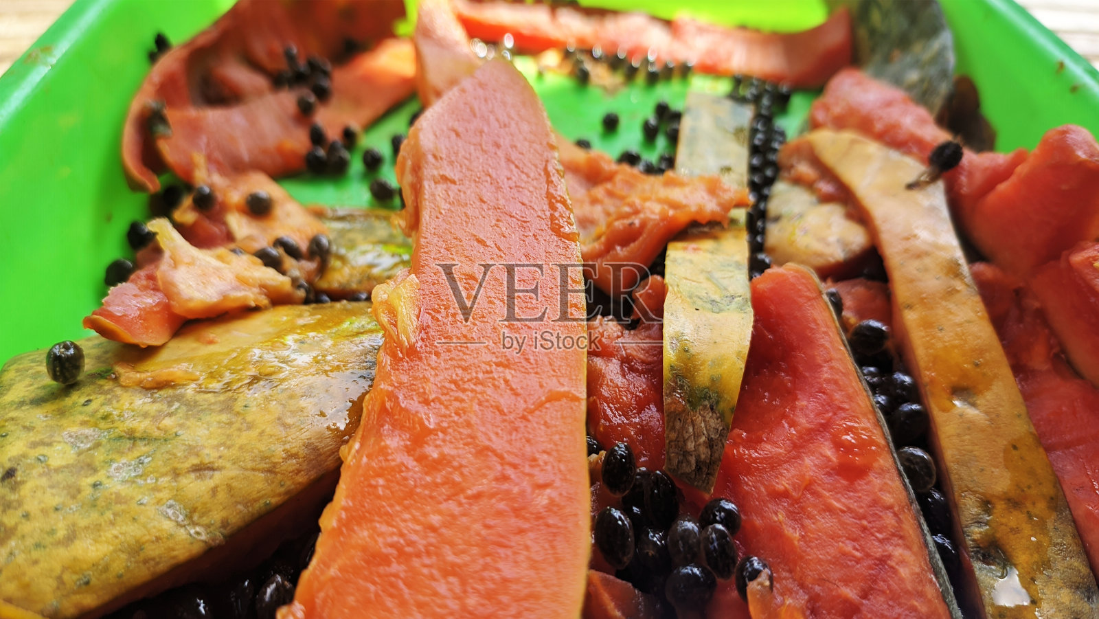 木瓜果片照片摄影图片