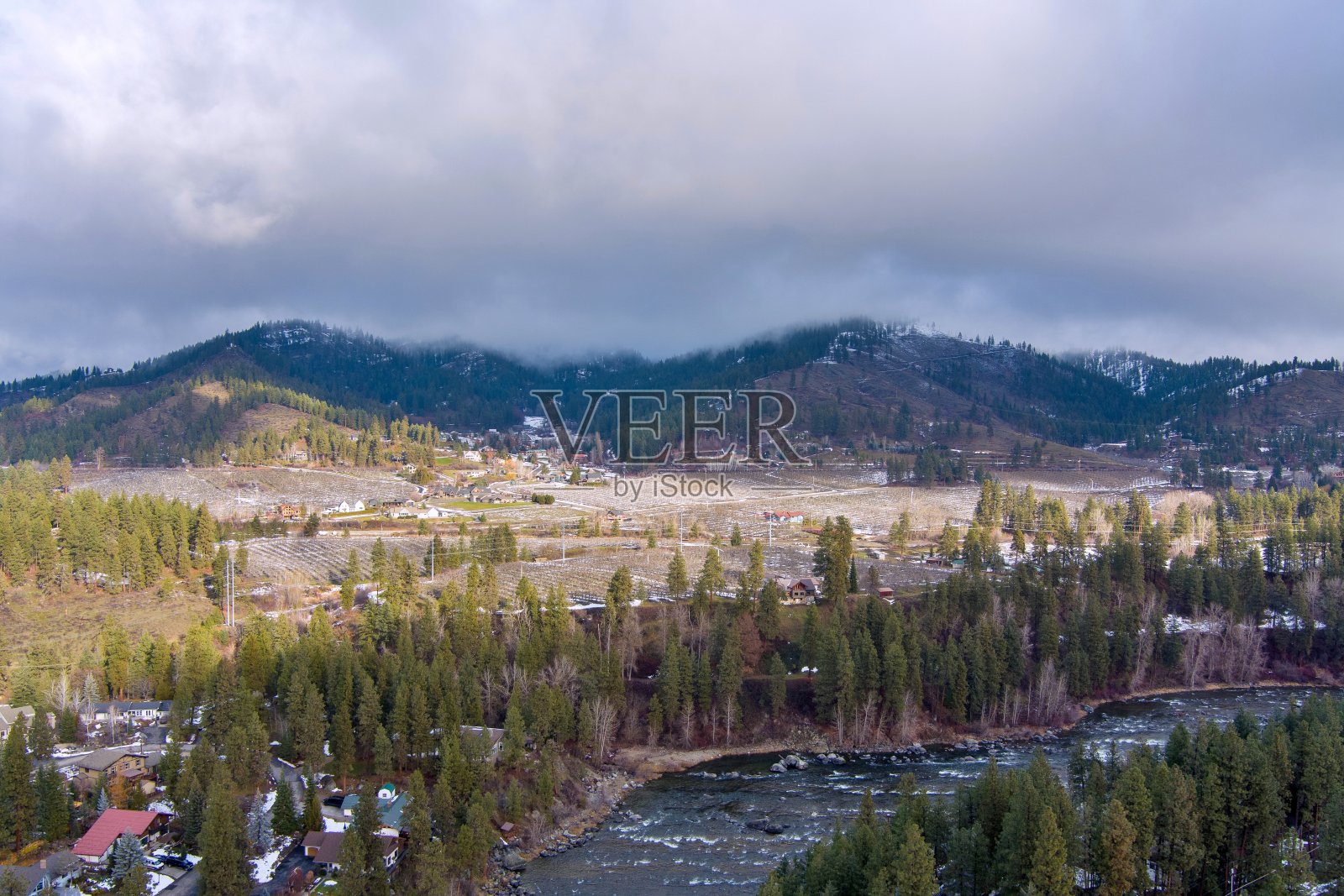 莱文沃斯华盛顿冬季景观照片摄影图片