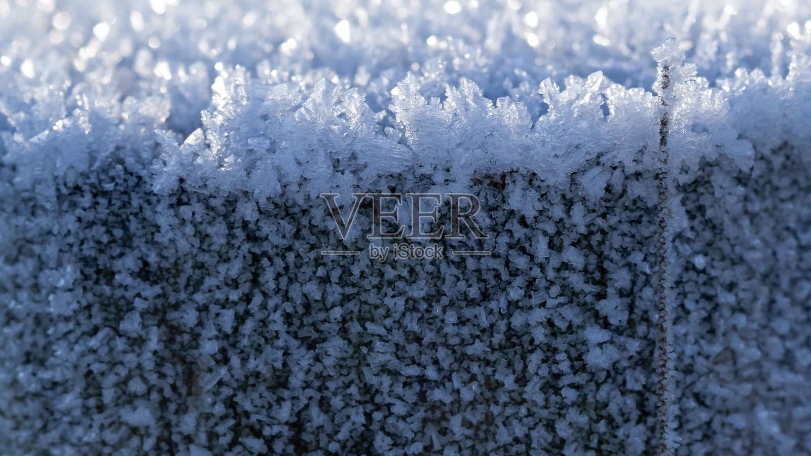 木杆上的霜纹照片摄影图片