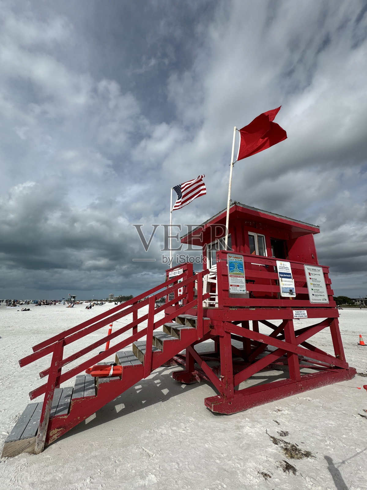 救生员小屋在西斯塔岛，佛罗里达海滩照片摄影图片