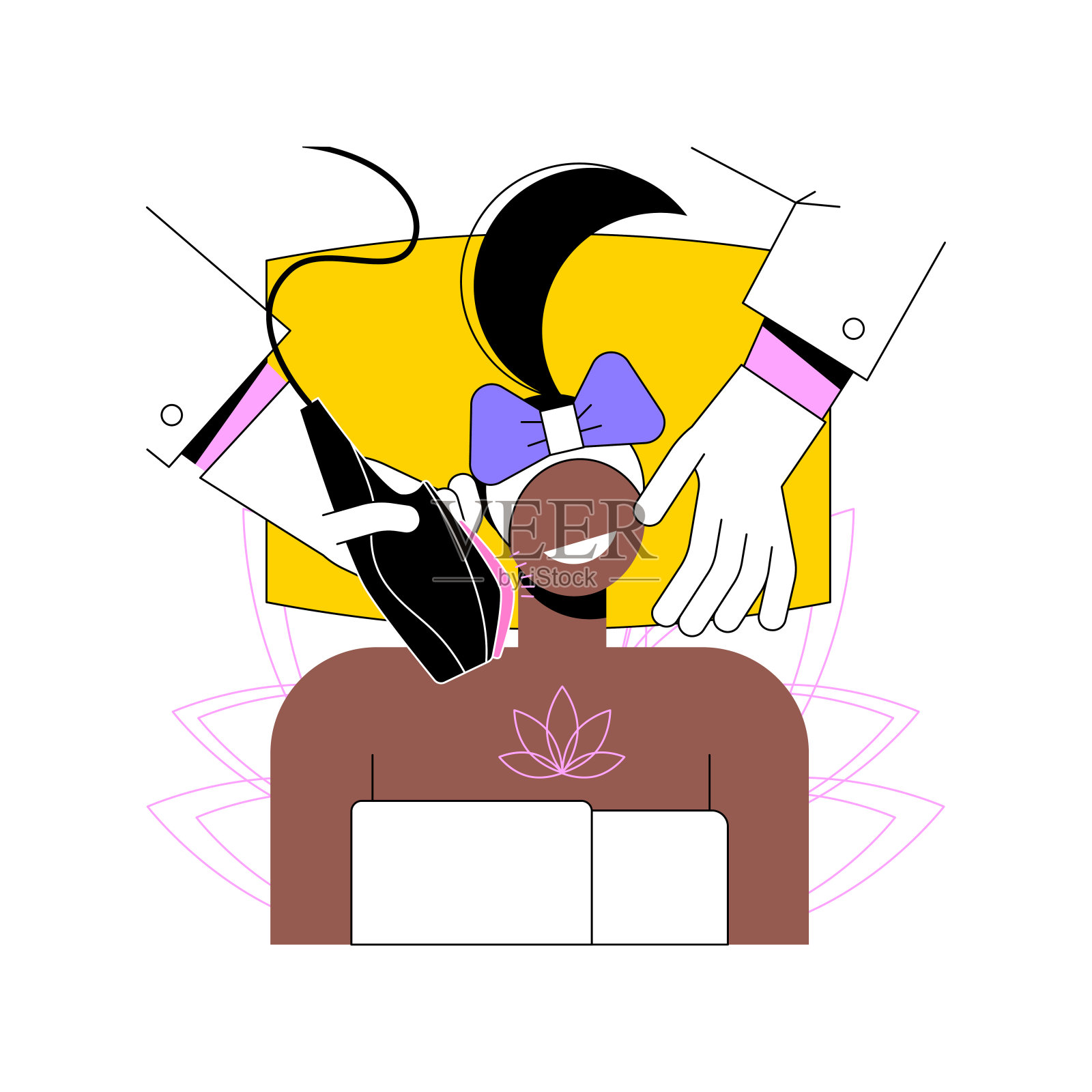 医疗spa隔离的卡通矢量插图。插画图片素材