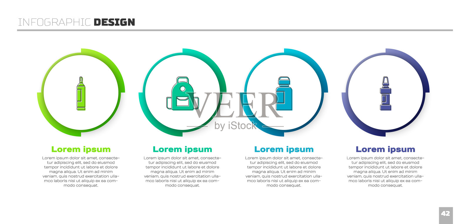 设置记号笔，学校背包，油漆，水粉，罐子，染料和。业务信息图表模板。向量插画图片素材
