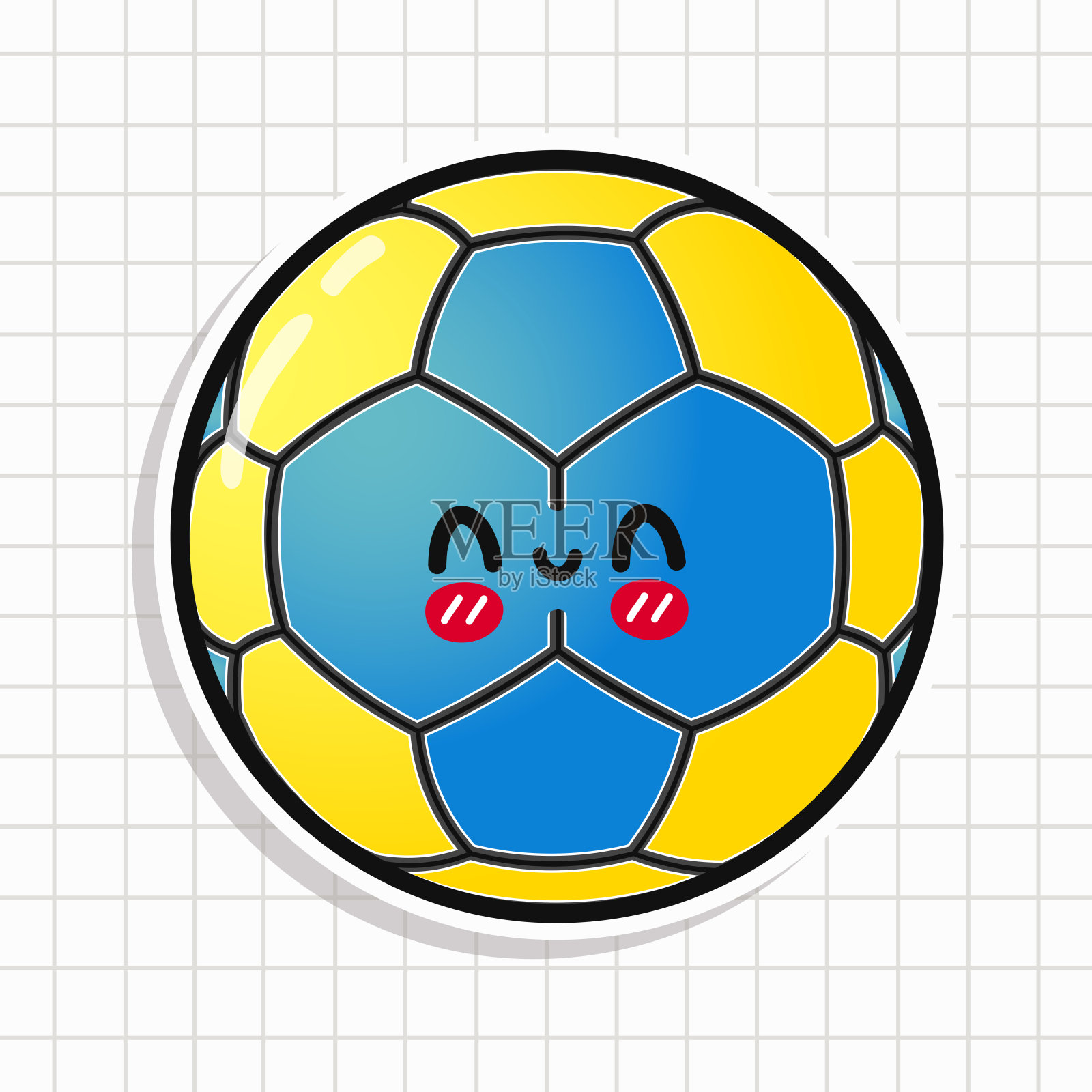 可爱有趣的手球贴纸插画图片素材