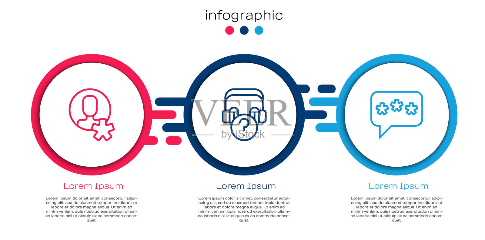 设置线路选择员工，耳机与问题和语音气泡聊天。业务信息图表模板。向量插画图片素材