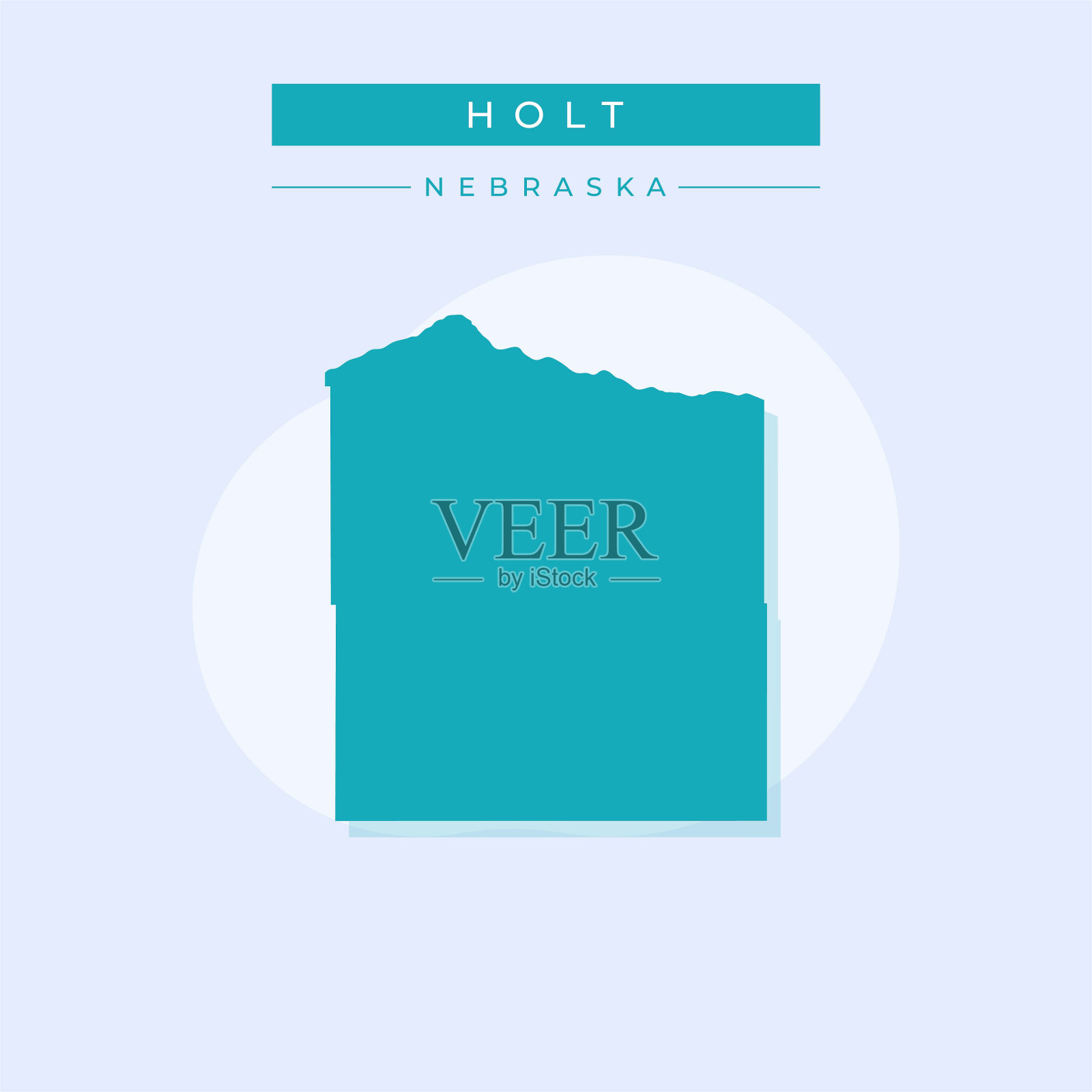 矢量插图矢量霍尔特地图内布拉斯加州插画图片素材