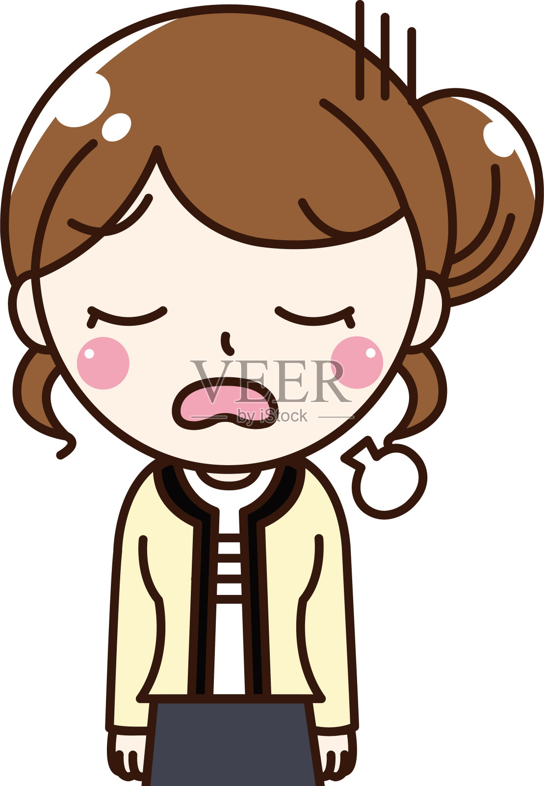 叹息(女人)插画图片素材