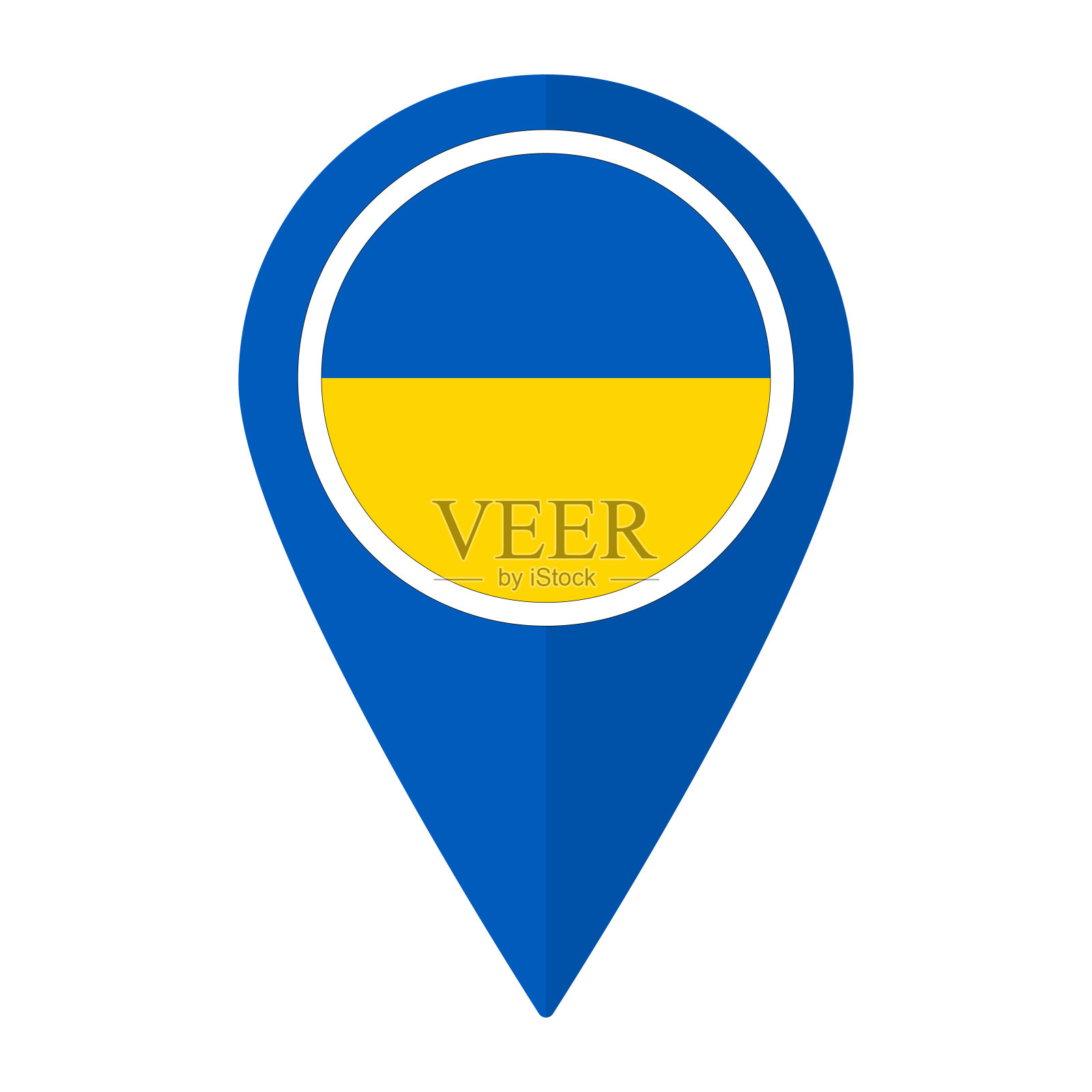 乌克兰国旗在地图上的精确图标孤立。乌克兰国旗插画图片素材