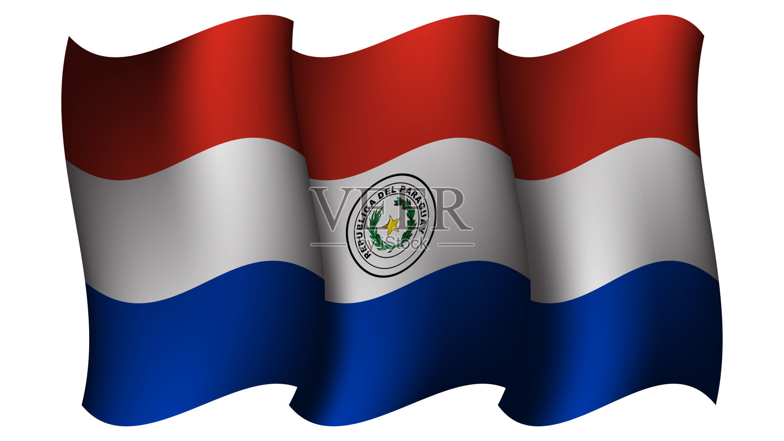 巴拉圭挥舞国旗设计矢量插图插画图片素材