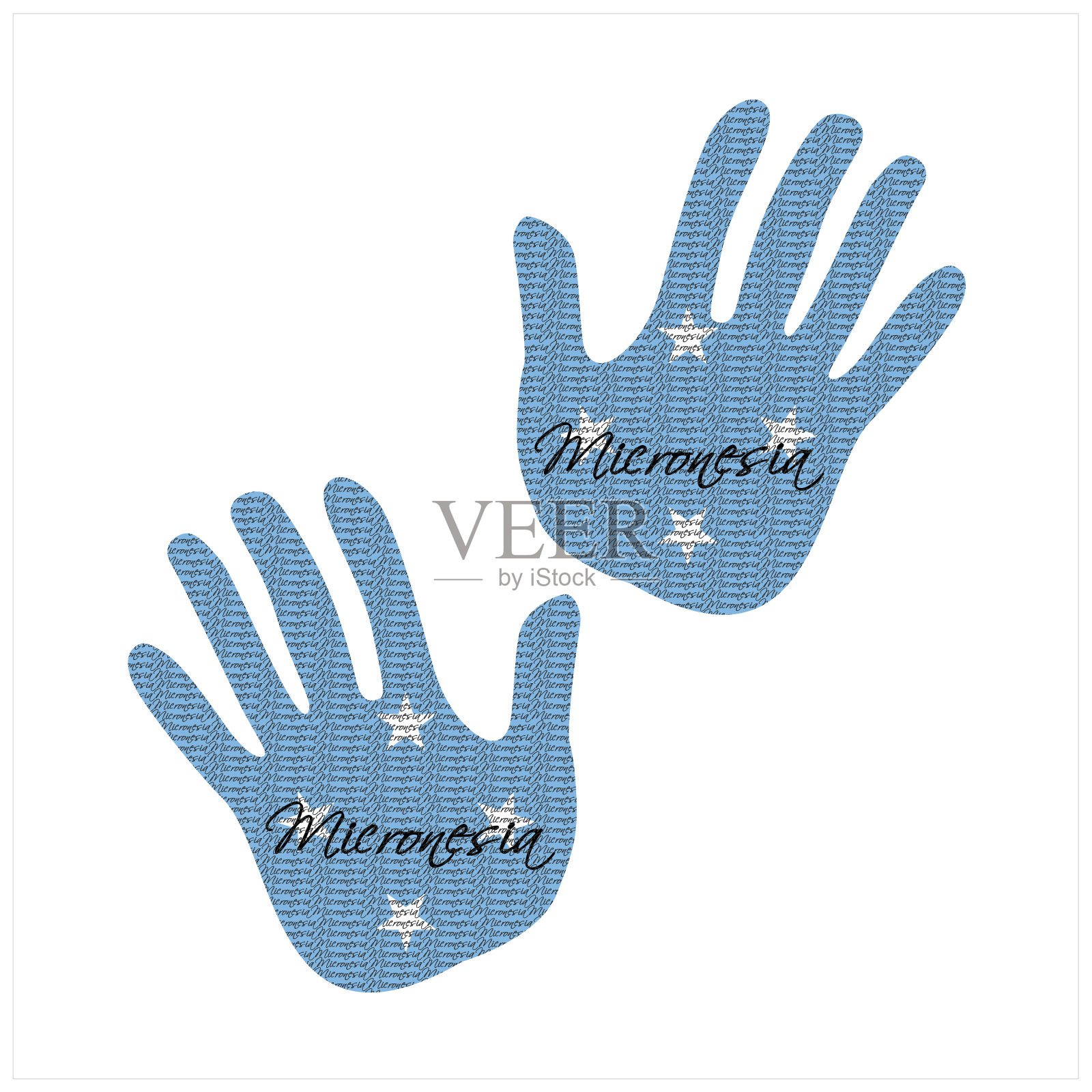 密克罗尼西亚旗手矢量插画图片素材