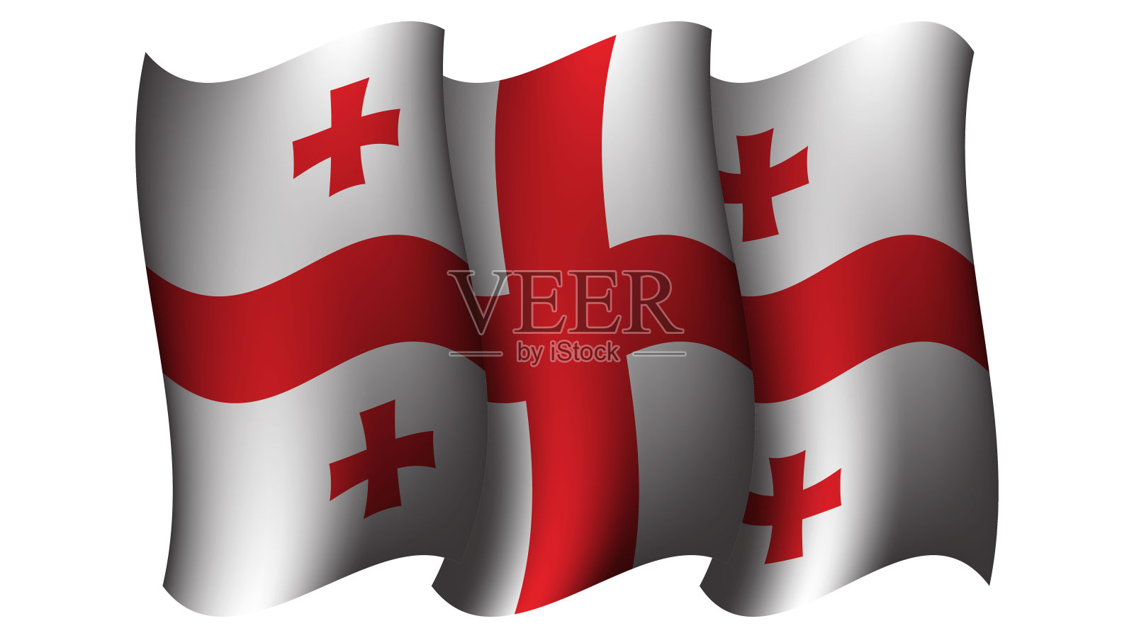 格鲁吉亚挥舞旗帜设计矢量插图插画图片素材