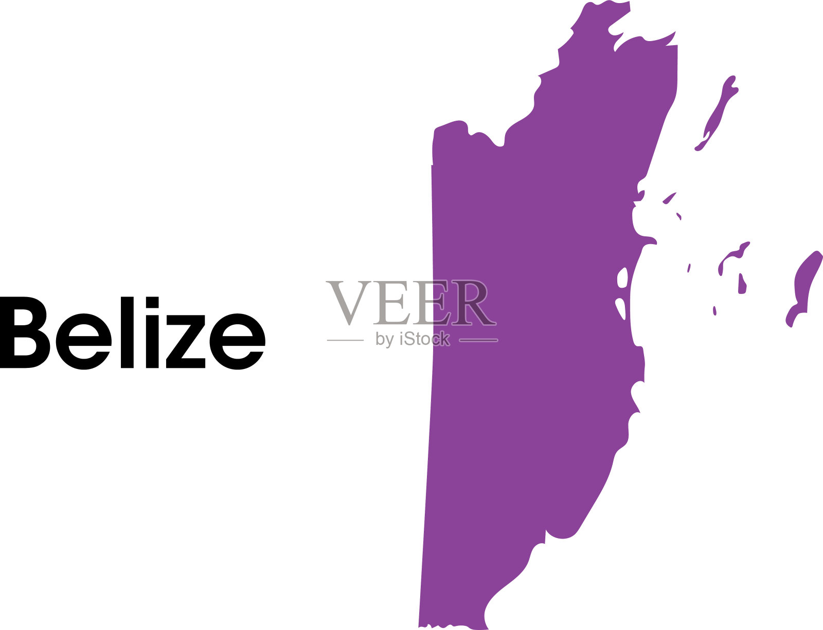 伯利兹城地图插画图片素材