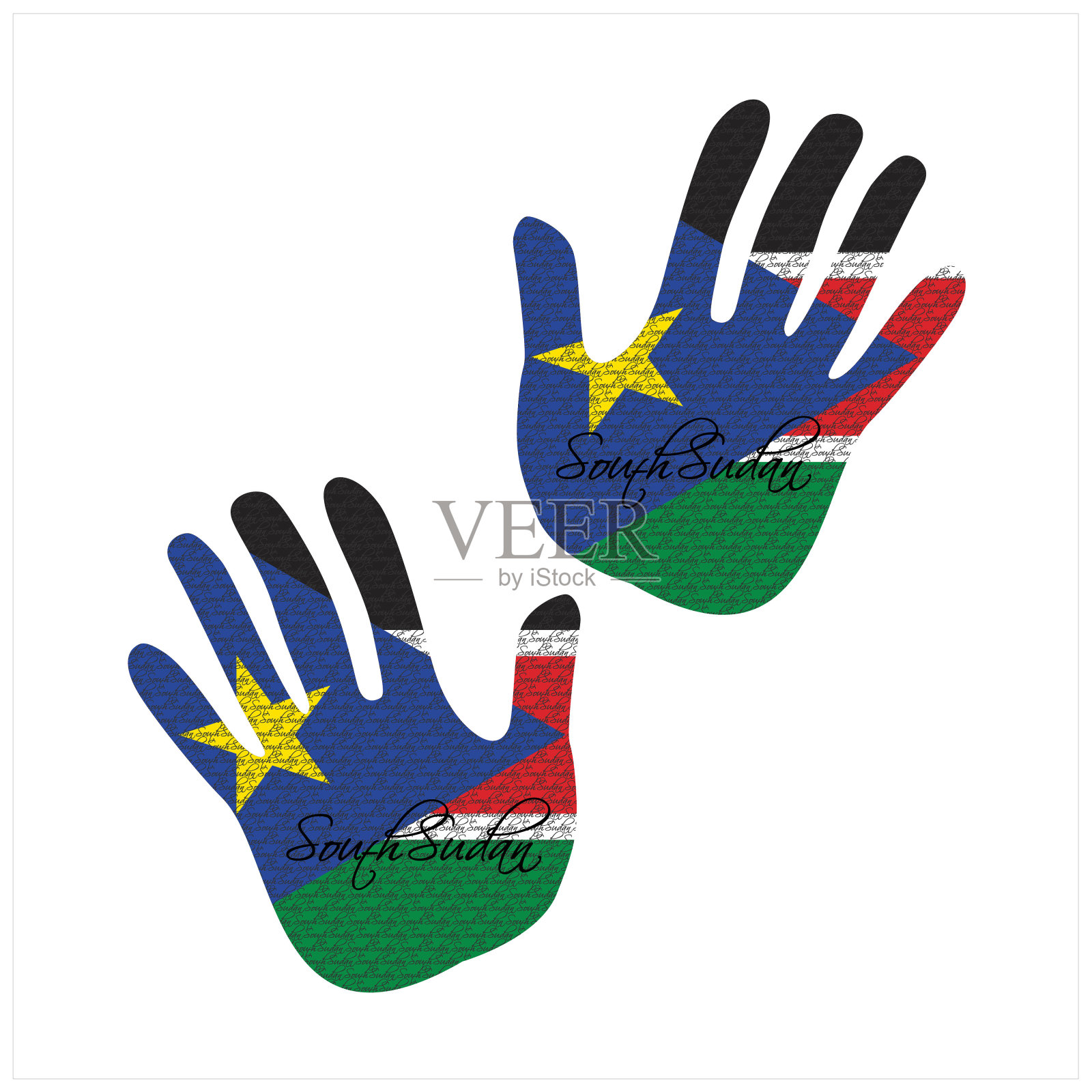 南苏丹旗手矢量插画图片素材