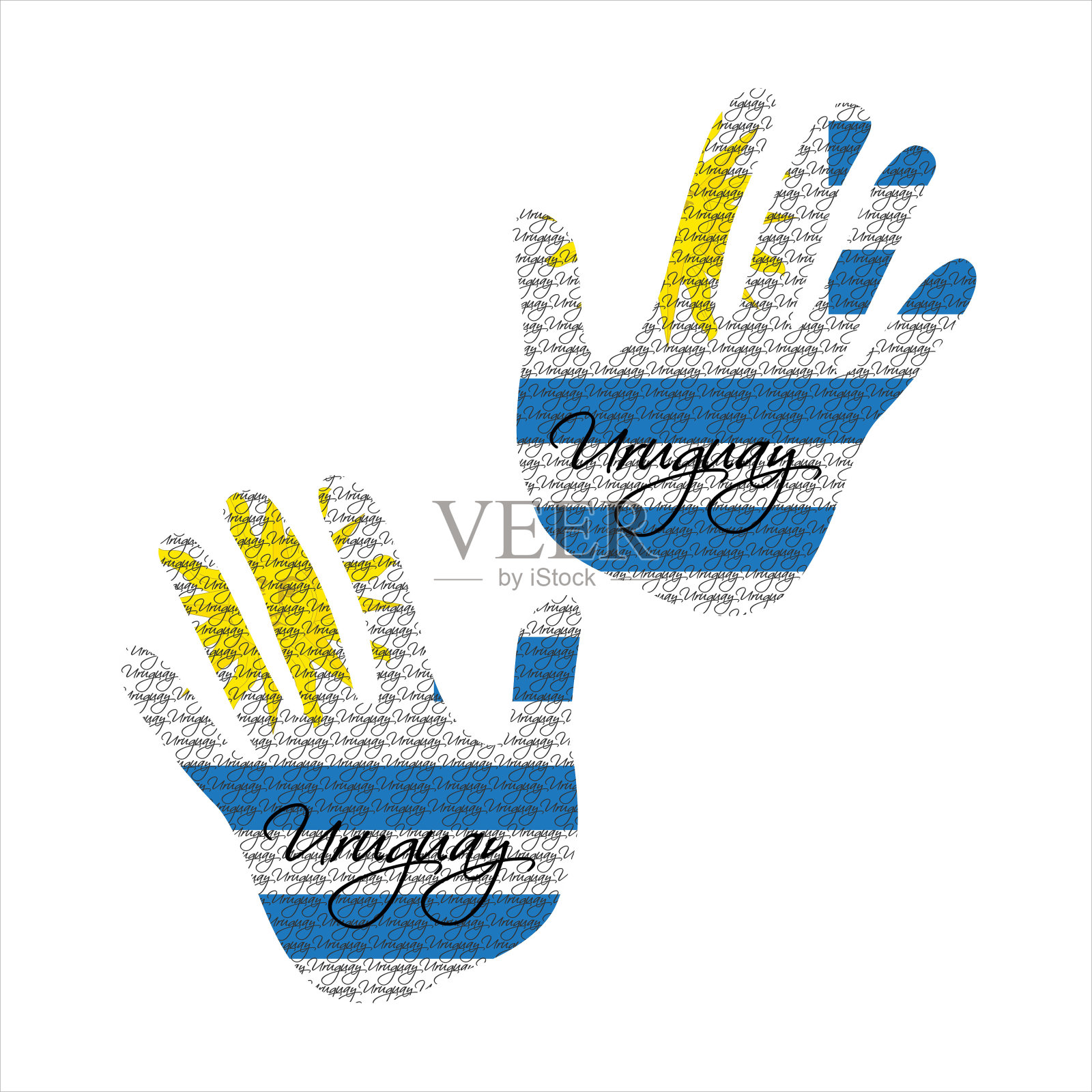 乌拉圭国旗手矢量插画图片素材