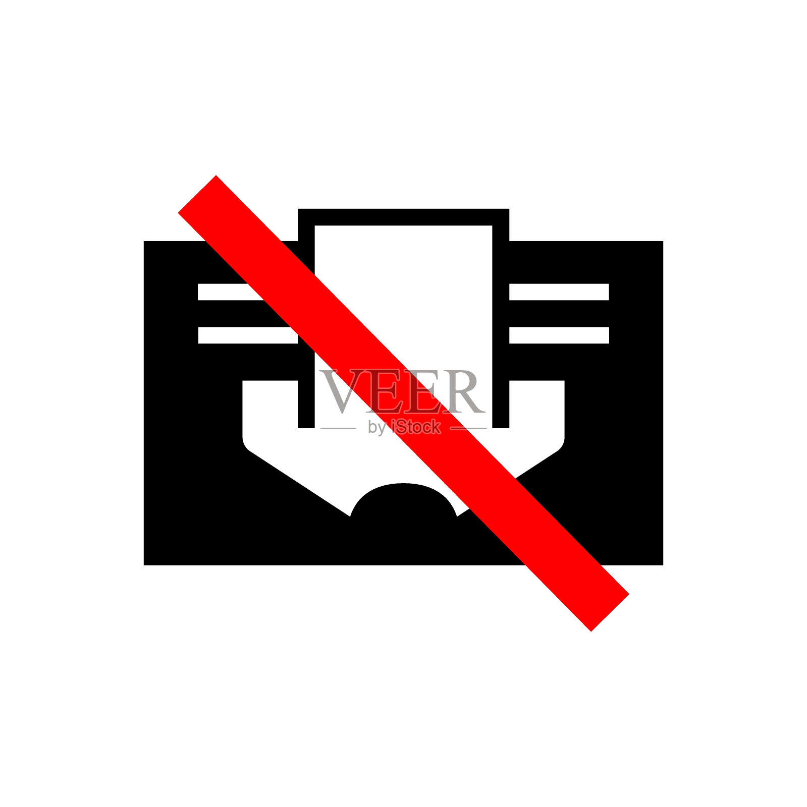 禁止标识符号不覆盖图像。矢量图标插画图片素材